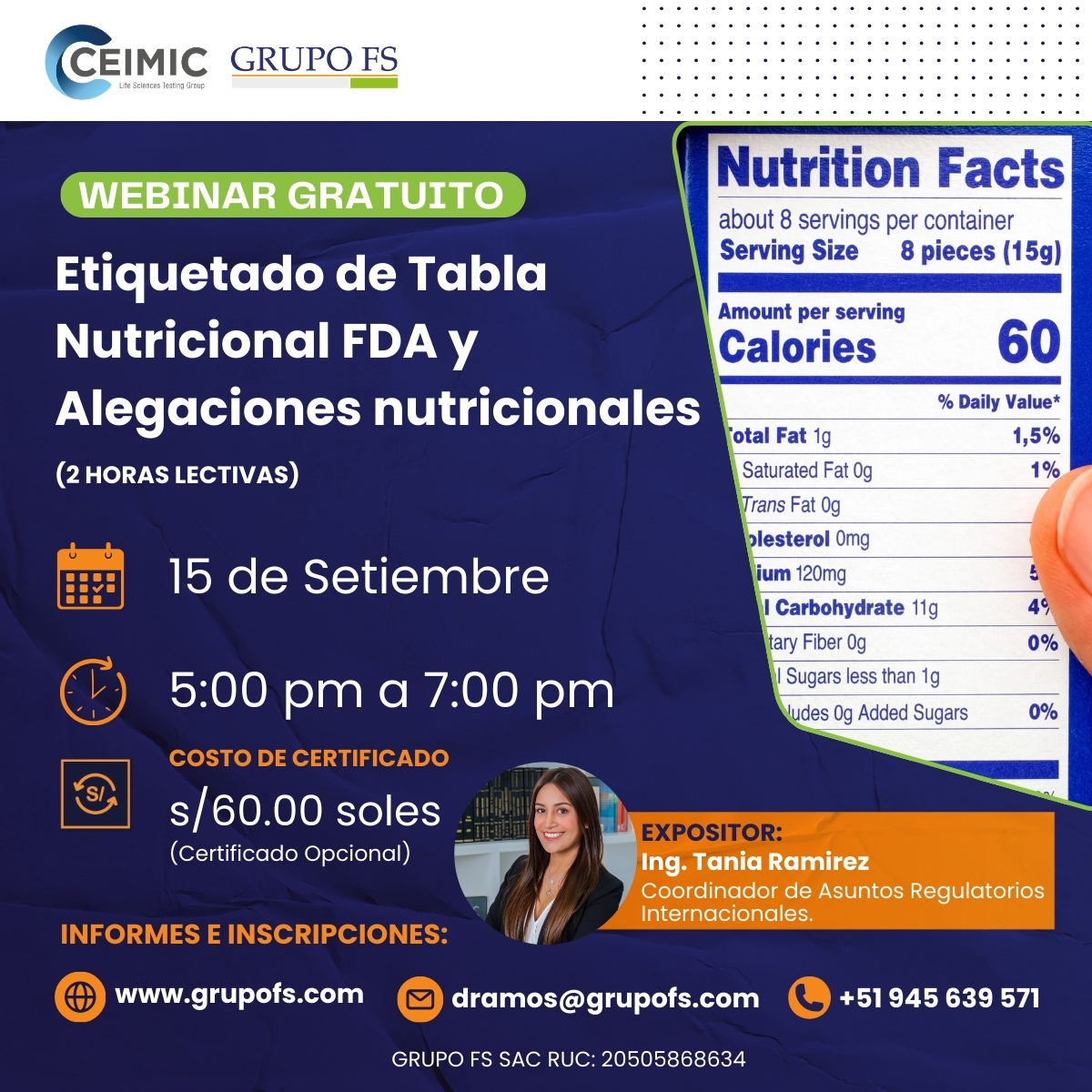  ETIQUETADO NUTRICIONAL FDA Y ALEGACIONES NUTRICIONALES